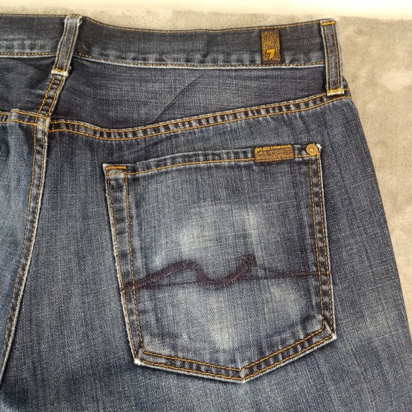 7 For All Mankind Mens Dark Wash Denim Jeans Size 34X30 - Picture 10 of 15